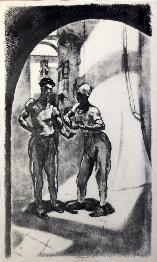 John Copley (1875-1950) An Argument & On A Southern Shore 20 x 12in & 16 x 15in.